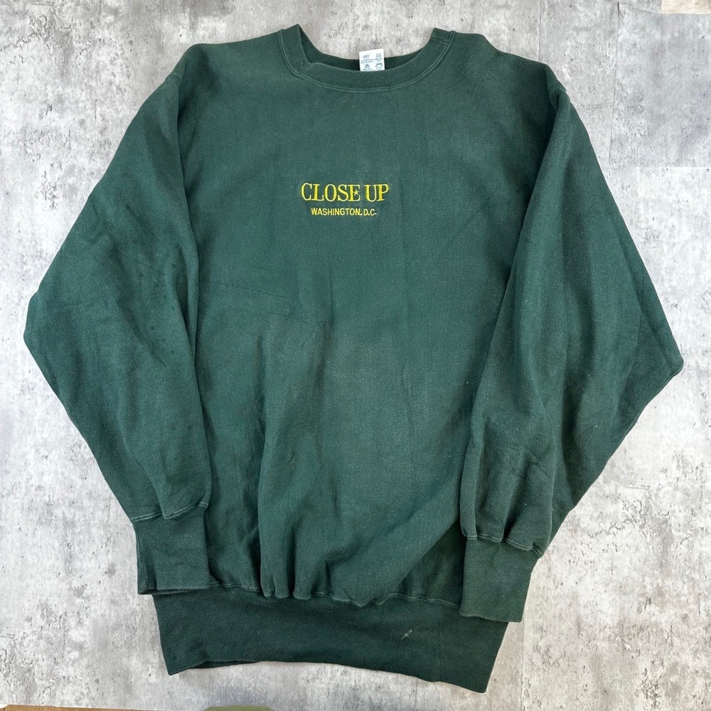 Champion Reverse Weave Sweatshirt Mens 3XL Green Close Up Washington DC USA Made